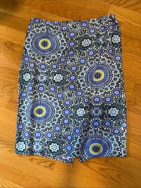 Banana Republic Blue Mosaic Pencil Skirt